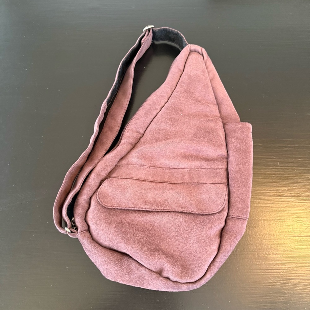 AmeriBag Healthy Back Bag Mauve Microfiber Ergonomic Sling Shoulder Bag‎ Small